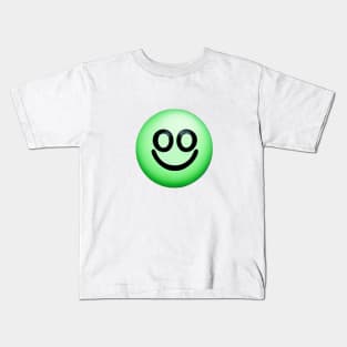 Green Smiley Face Kids T-Shirt